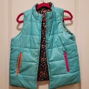 Girls LittleMissMatched puffer vest reversible
